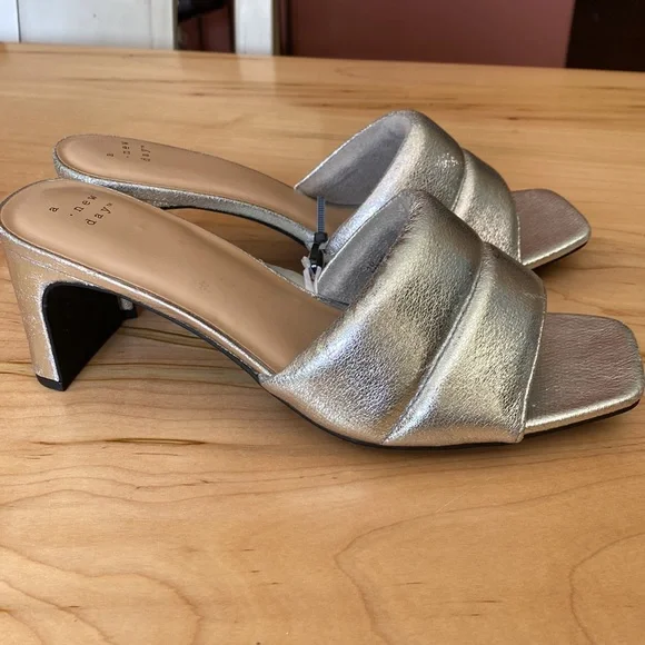 A New Day silver quilted slide with 3 inch heel - Picture 2 of 10
